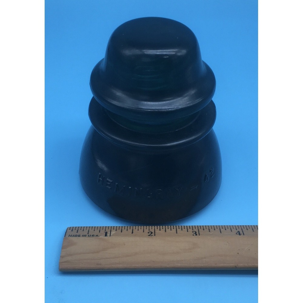 Antique Vintage Hemingray 42 Green Insulator Electrical 117 - Picture 5 of 6
